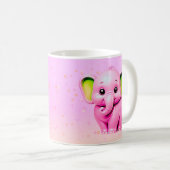 Mug Eléphant rose amour (Devant droit)