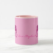 Mug Éléphant rose chaud brillant faux scintillements s (Centre)