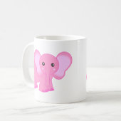 Mug Éléphant rose mignon de bébé (Devant gauche)