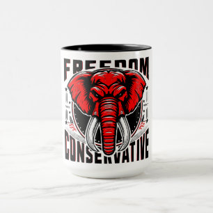 Mug Eléphant rouge Faith Family Freedom Conservatric
