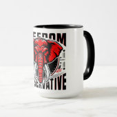 Mug Eléphant rouge | Faith Family Freedom Conservatric (Devant droit)