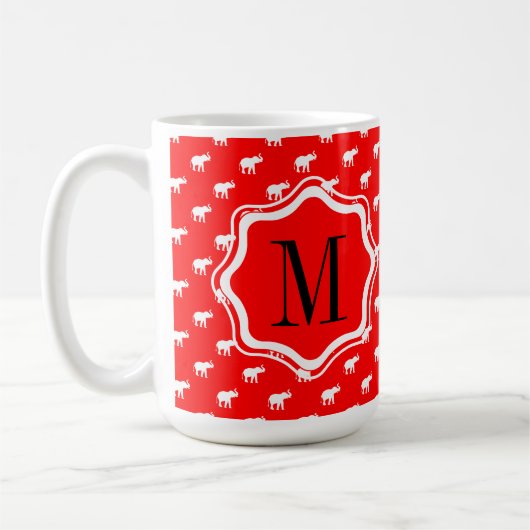 Mug Éléphant rouge rouge (Gauche)