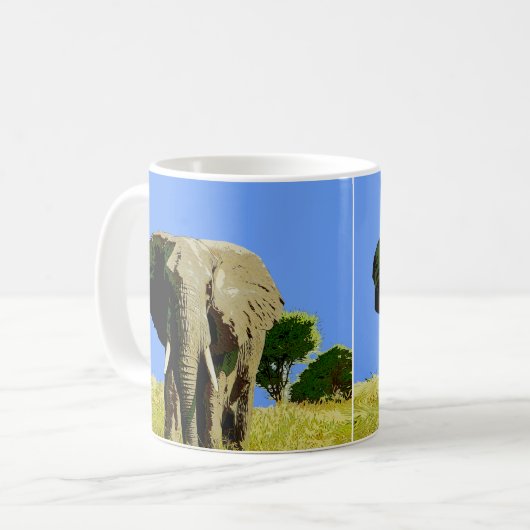 Mug Eléphant Safari Africain (Devant gauche)