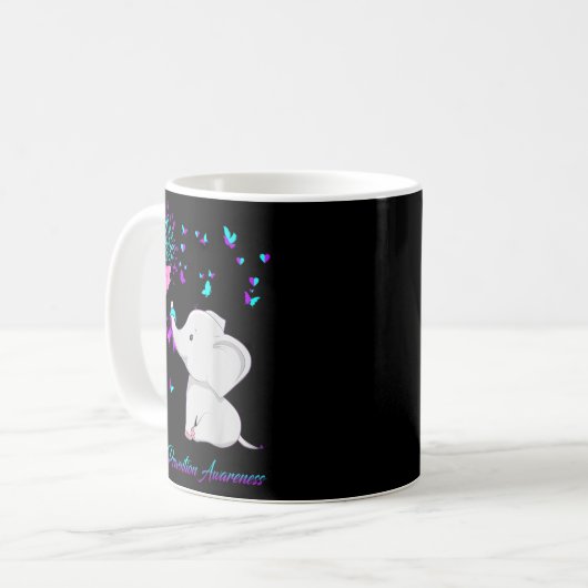 Mug Elephant Suicide Prevention Awareness Ribbon Gif (Devant gauche)