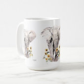 Mug Elephant walking in the middle of sunflowers (Devant gauche)
