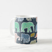 Mug Eléphants colorés, Motif d'éléphants, Votre nom (Devant gauche)
