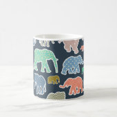 Mug Eléphants colorés, Motif d'éléphants, Votre nom (Centre)