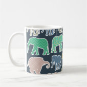 Mug Eléphants colorés, Motif d'éléphants, Votre nom (Gauche)
