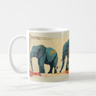 Mug Eléphants colorés vintages