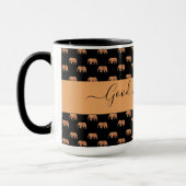Mug Eléphants dorés noirs pour papa Ringer 15oz (Gauche)