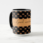 Mug Eléphants dorés noirs pour papa Ringer 15oz (Devant gauche)