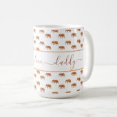 Mug Eléphants dorés noirs pour papa Ringer 15oz (Devant droit)