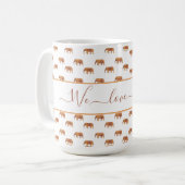 Mug Eléphants dorés noirs pour papa Ringer 15oz (Devant gauche)