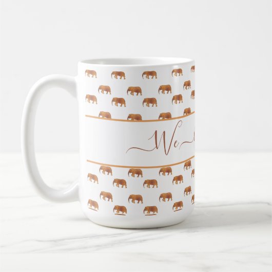 Mug Eléphants dorés noirs pour papa Ringer 15oz (Gauche)