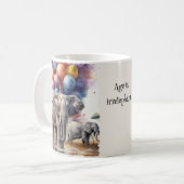 Mug Eléphants et ballons Amusants Âge drôle Plaisanter (Devant gauche)