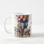 Mug Eléphants et ballons Amusants Âge drôle Plaisanter (Gauche)