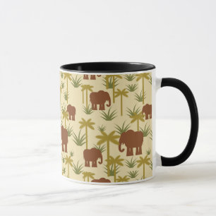 Mug Éléphants Et Palmiers Au Camouflage