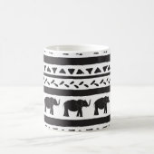 Mug Eléphants, lignes, triangles, sans couture décorat (Centre)