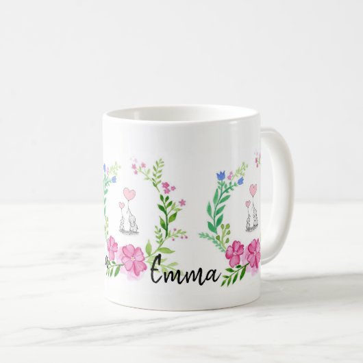 Mug Eléphants Musique Florale (Devant droit)