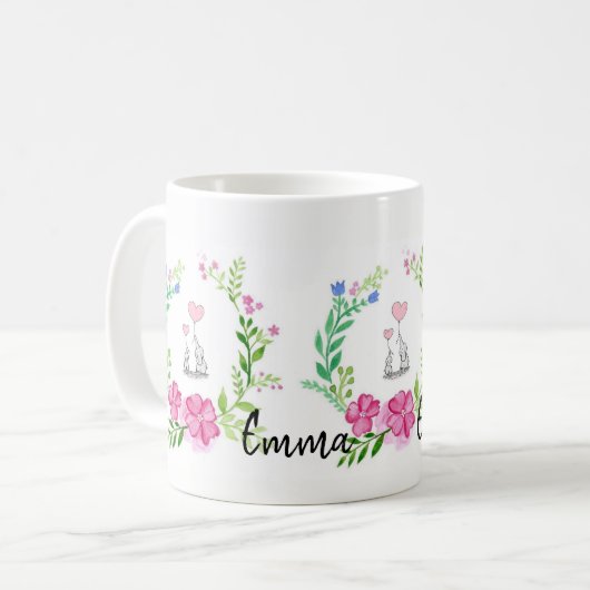 Mug Eléphants Musique Florale (Devant gauche)