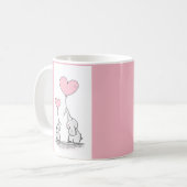 Mug Éléphants roses mignons (Devant gauche)