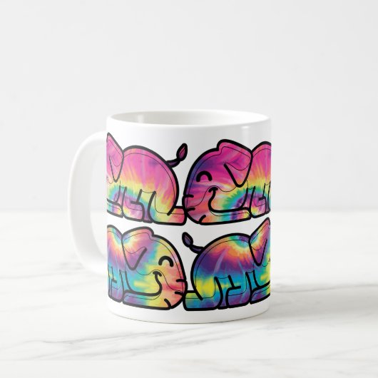 Mug Éléphants Tie Dye Endormis (Devant gauche)