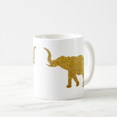Mug Éléphants Trompettant Dorés (Devant droit)