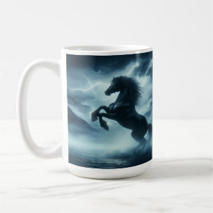 Mug Élevage de chevaux au milieu d'une tempête de mont