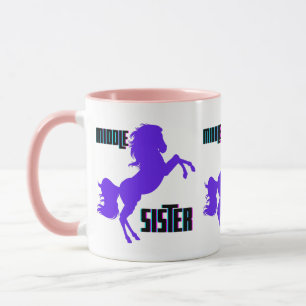 Mug Élevage de poney violet de la sœur moyenne