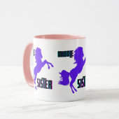 Mug Élevage de poney violet de la sœur moyenne (Devant gauche)