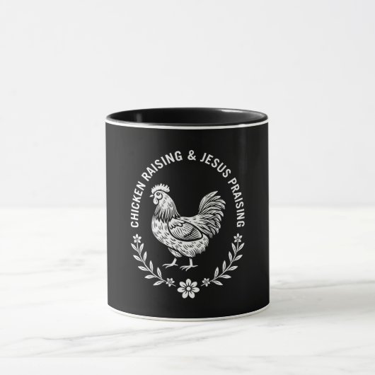 Mug Élevage de poulet et collecte de Jésus (Centre)