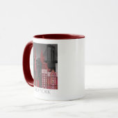 Mug Élévations de New York par nuit - Rouge (Devant gauche)