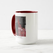 Mug Élévations de New York par nuit - Rouge (Devant gauche)