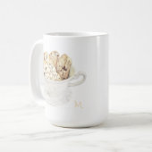 Mug Élevé Blanc BISCOTTI + Initiale (Devant gauche)