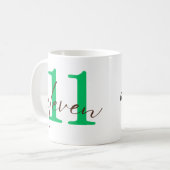 Mug Eleventh 11 Year Anniversary with Personalization (Devant gauche)