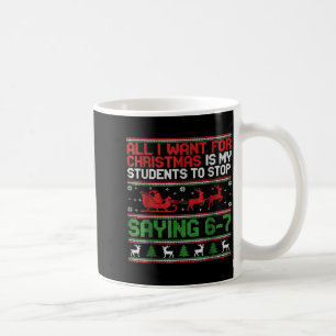 Mug Élèves disant 6-7 67 Six Sept Prof de maths drôle