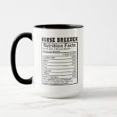 Mug Éleveur de chevaux drôle Faits nutritionnels Trava (Gauche)