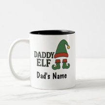 Mug Elf Papa Personnalisé – Cadeau de Noël Personn