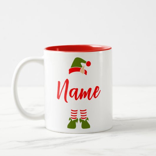 Mug Elf personnalisé, Mug café de Noël personnalis (Gauche)