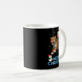 Mug Elf Riding Leopard Snowman Présenter Joyeux Noël (Devant droit)