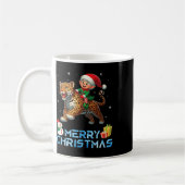 Mug Elf Riding Leopard Snowman Présenter Joyeux Noël (Gauche)