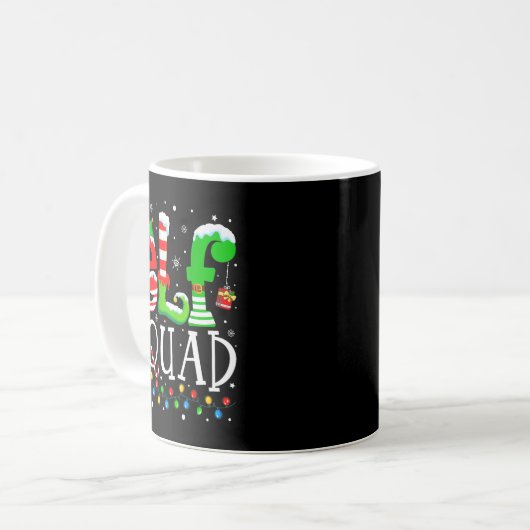 Mug Elf Squad Funny Elf Family Christmas Matching Paja (Devant gauche)