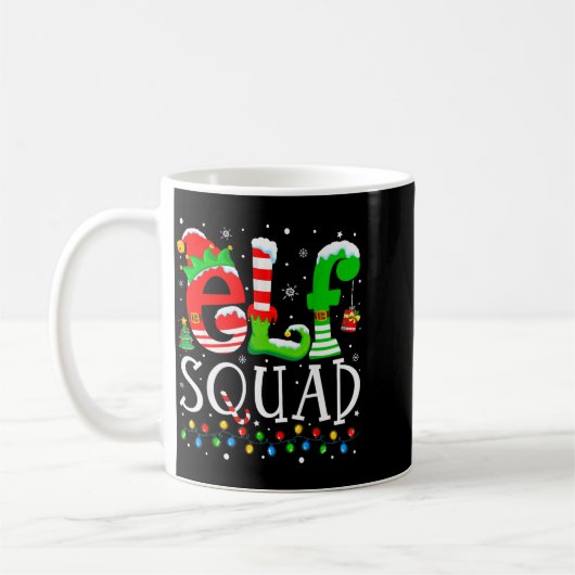 Mug Elf Squad Funny Elf Family Christmas Matching Paja (Gauche)