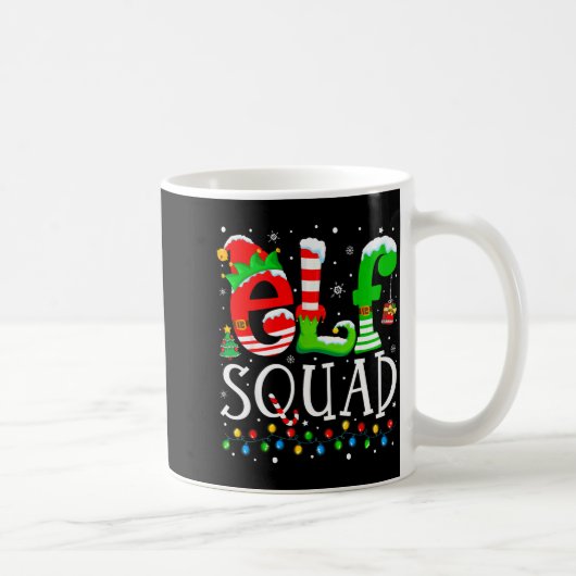 Mug Elf Squad Funny Elf Family Christmas Matching Paja (Droite)