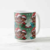 Mug Elfe de Noël afro-américain (Devant droit)