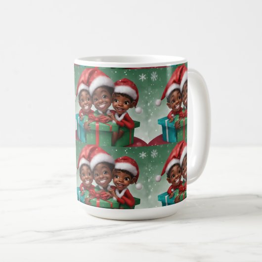 Mug Elfe de Noël afro-américain (Devant droit)