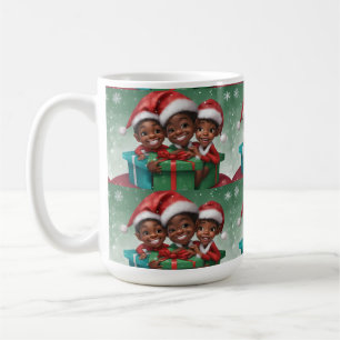 Mug Elfe de Noël afro-américain