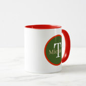 Mug Elfe de Noël festif ajouter monogramme (Devant droit)