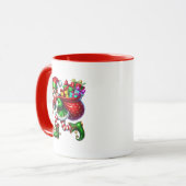 Mug Elfe de Noël festif ajouter monogramme (Devant gauche)