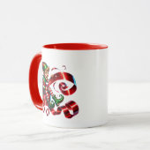 Mug Elfe de Noël festif ajouter monogramme (Devant gauche)